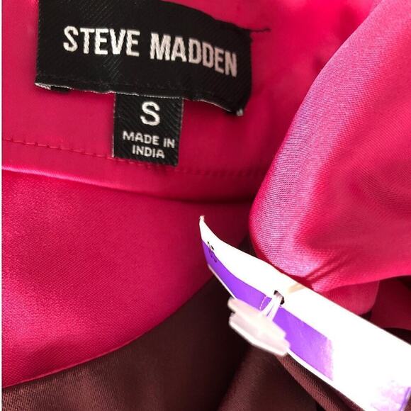 Steve Madden Dress Colorblock Tie Waist Long Sleeve Sheath Mini Pink NWT Small - Picture 6 of 9